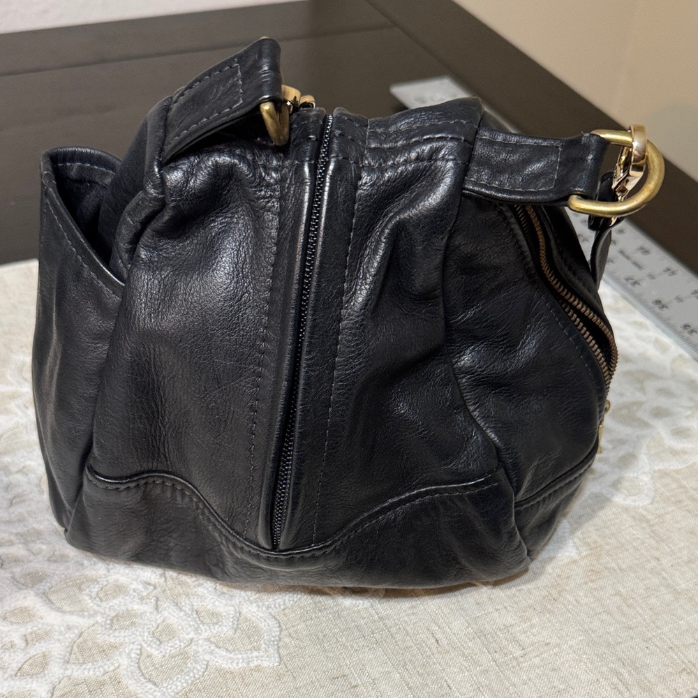 Victoria Leather Company Black Leather Crossbody Bag Made in USA Small Purse